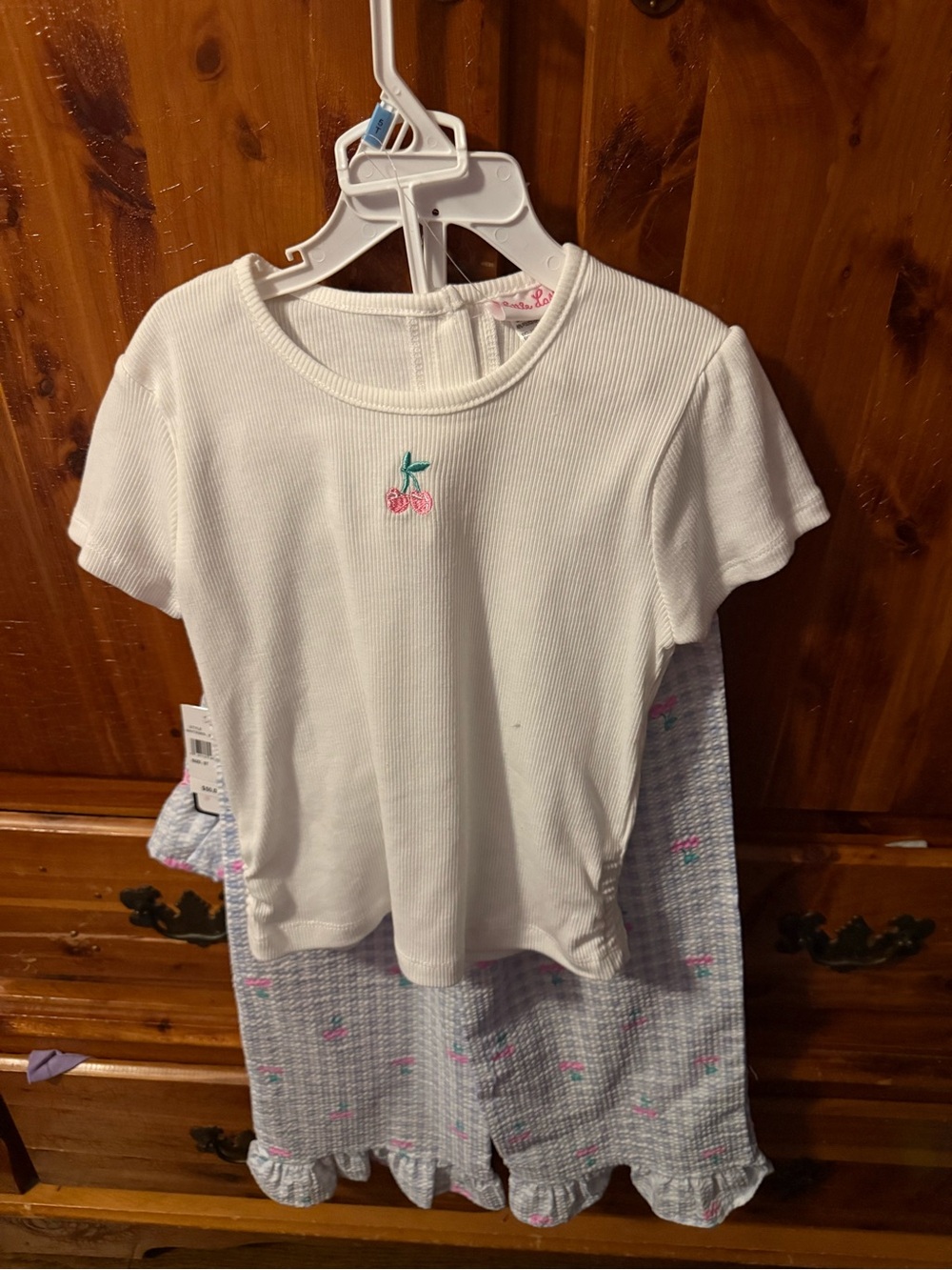 Brand New 4 Piece Set with Sunglasses Size 5T White Ribbed Tee & Cherry